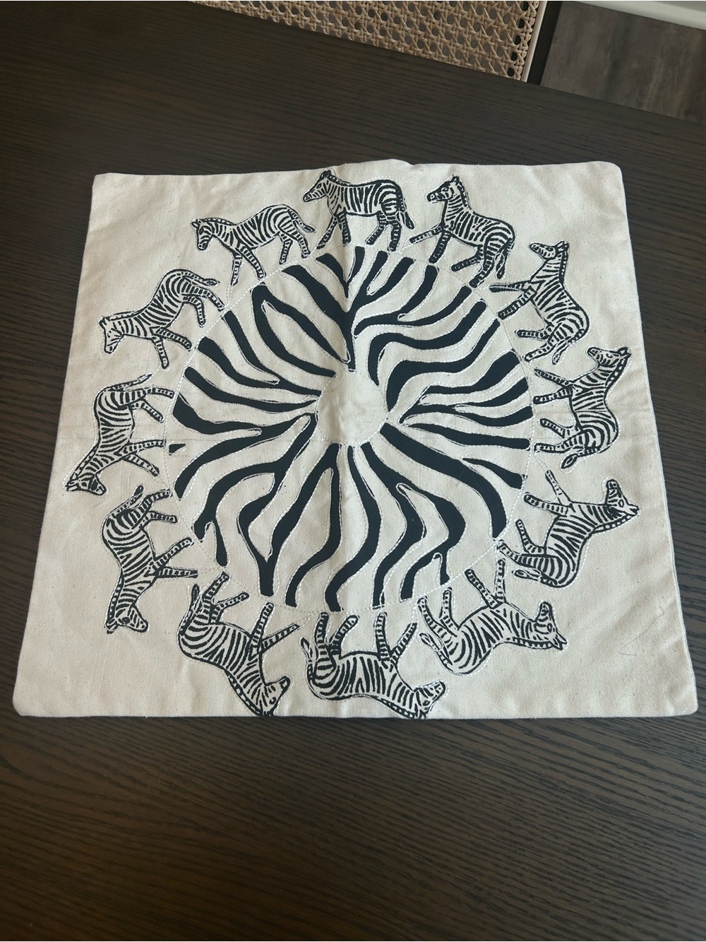 Handmade East African Zebra Decorative Pillow Cover | Safari Boho Global Decor